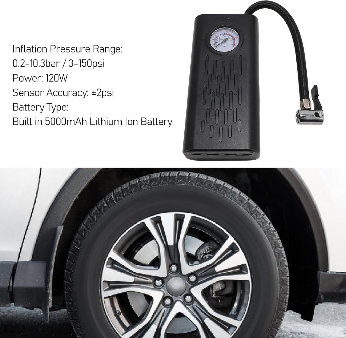 Portable Air Compressor Tire Inflator – Fast & Easy Car/Bike Tire Pump
